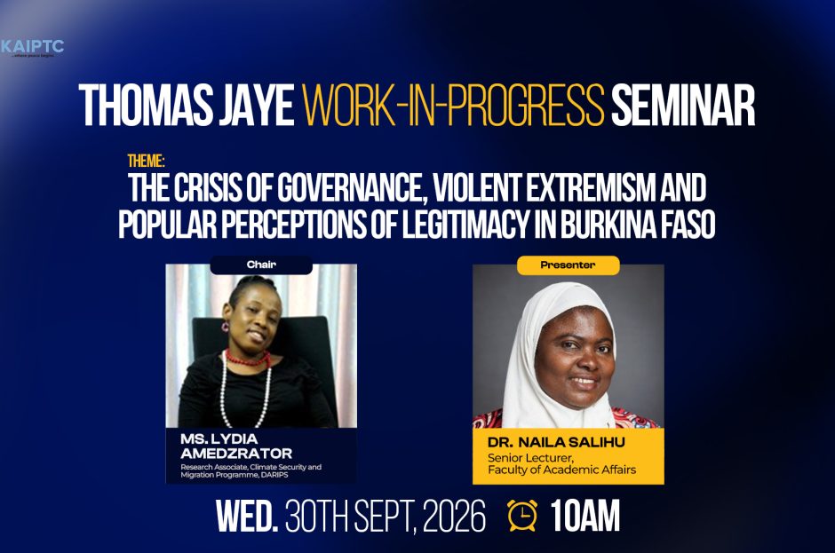The Crisis of Government, Violent Extremism and Popular Perceptions of legitimacy in Burkina Faso